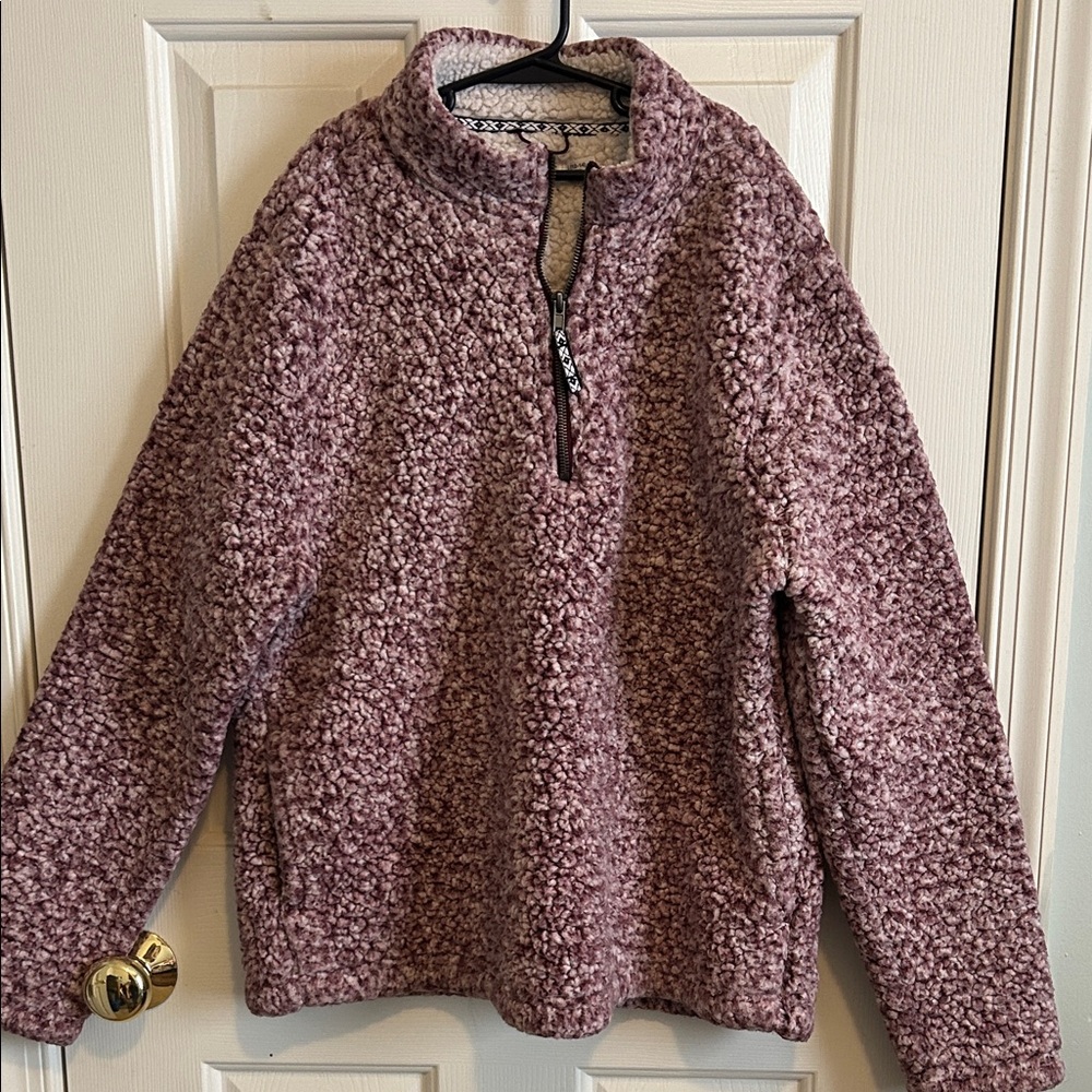 Time and Tru Cozy Half-Zip Sweater - Plum color